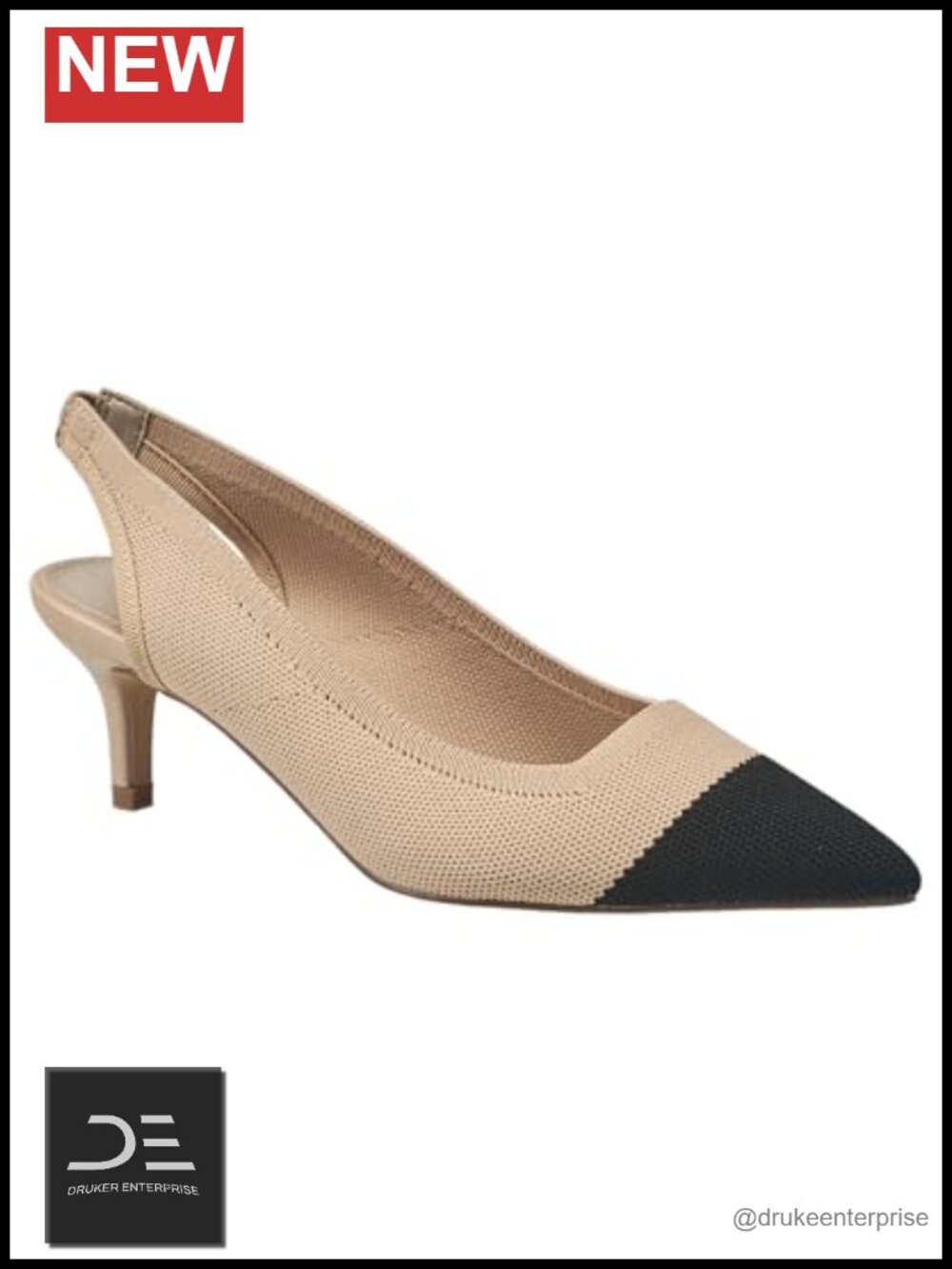Slingback Kitten Heels Pointed Toe Mid Heel Women's Pumps